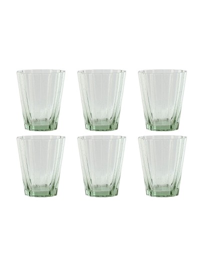Set de Vasos Home ESPRIT Verde Cristal 280 ml (6 Unidades)