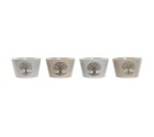 Bowl Home ESPRIT White Beige Stoneware 570 ml 13 x 13 x 8 cm (4 Units)