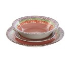 Tableware Home ESPRIT Pink Stoneware 27 x 27 x 2 cm 18 Pieces
