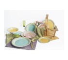 Tableware Home ESPRIT Pink Stoneware 27 x 27 x 2 cm 18 Pieces