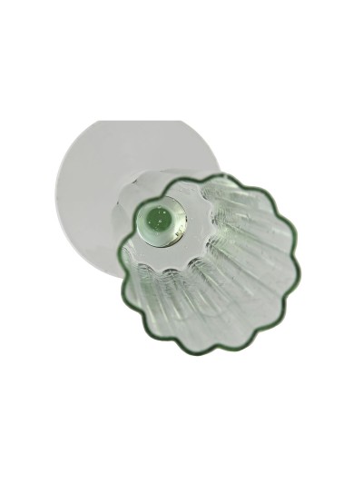 Set of cups Home ESPRIT Green Crystal 6 x 6 x 23,7 cm (6 Units)