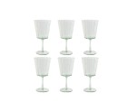 Set of cups Home ESPRIT Green Crystal 9 x 9 x 17,8 cm (6 Units)