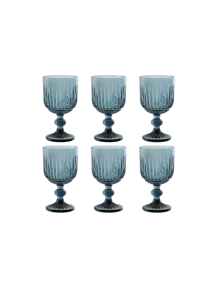 Set de Vasos Home Esprit Azul (6 unidades) - 8 x 8 x 14,5 cm