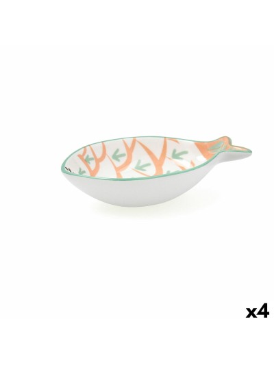 Bol para Aperitivos Quid Kaleido Blanco Cerámica 14 x 9 x 3 cm (4 Unidades)