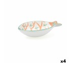 Bol para Aperitivos Quid Kaleido Blanco Cerámica 14 x 9 x 3 cm (4 Unidades)