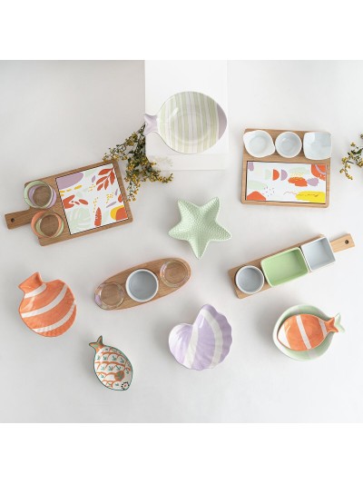 Snack Bowl Quid Kaleido White Ceramic 14 x 9 x 3 cm (4 Units)