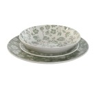 Dinnerware Set Home ESPRIT White Green Porcelain Floral 27 x 27 x 2 cm 18 Pieces