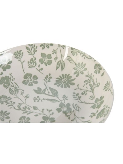 Service de Vaisselle Home ESPRIT Blanc Vert Porcelaine Floral 27 x 27 x 2 cm 18 Pièces