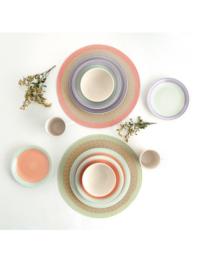 Deep Plate Quid Kaleido Green Coral Ceramic Ø 21,5 cm (12 Units)