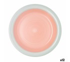 Flat Plate Quid Kaleido Green Coral Ceramic Ø 27 cm (12 Units)