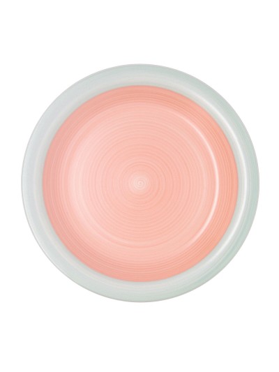 Flat Plate Quid Kaleido Green Coral Ceramic Ø 27 cm (12 Units)