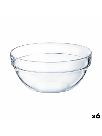 Cuenco Luminarc Apilable Transparente Vidrio (6 Unidades)