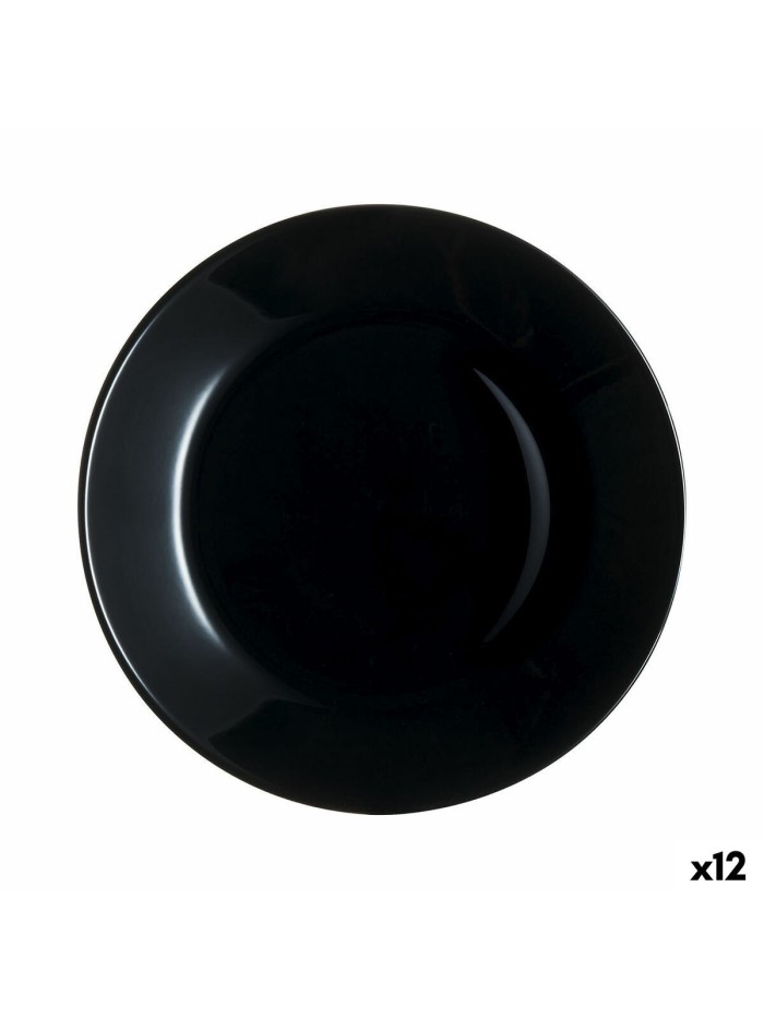 Dessert dish Luminarc Zelie Negro Black Glass Ø 18 cm (12 Units)