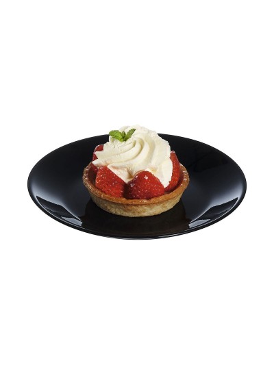 Plato de Postre Luminarc Zelie Negro Negro Vidrio Ø 18 cm (12 Unidades)