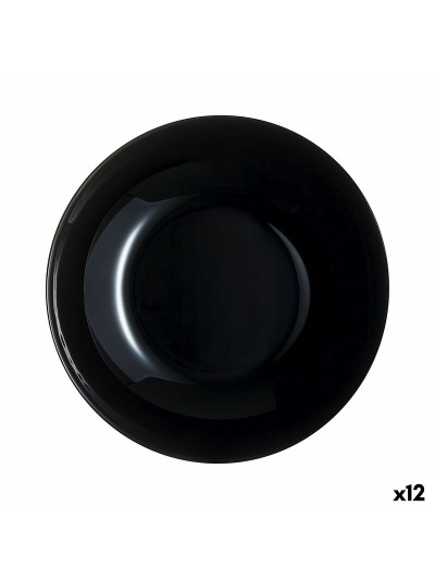 Plato Hondo Luminarc Zelie Negro Negro Vidrio Ø 20 cm (12 Unidades)