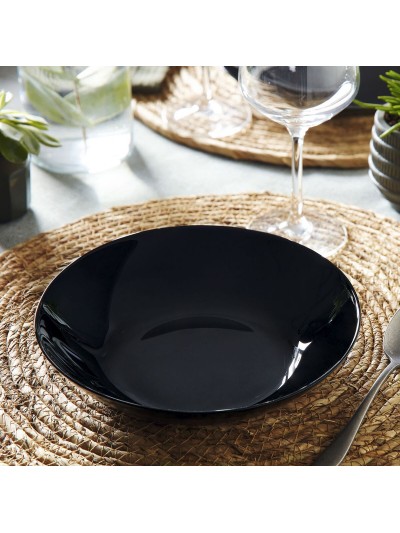 Deep Plate Luminarc Zelie Negro Black Glass Ø 20 cm (12 Units)