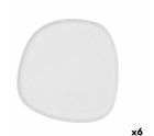 Flat Plate Bidasoa Fosil White Ceramic 26,3 x 25,5 x 2,4 cm (6 Units)