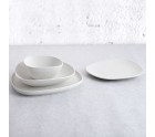 Flat Plate Bidasoa Fosil White Ceramic 26,3 x 25,5 x 2,4 cm (6 Units)