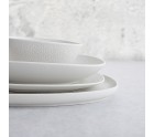 Flat Plate Bidasoa Fosil White Ceramic 26,3 x 25,5 x 2,4 cm (6 Units)