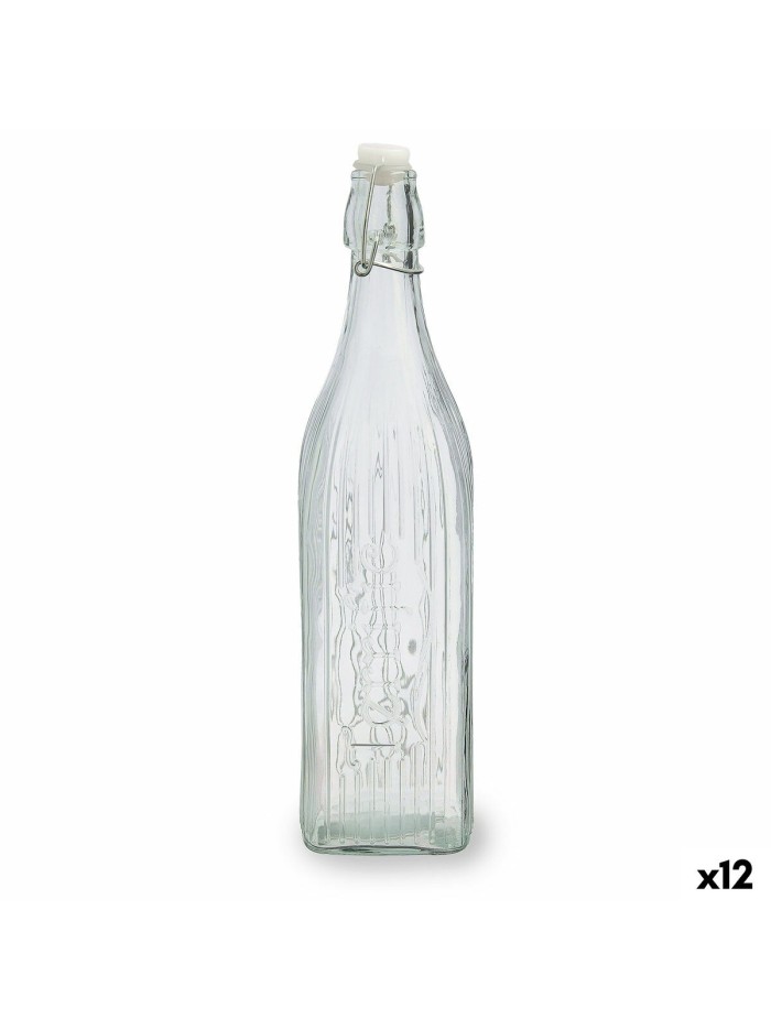 Bottle Quid Viba Transparent Glass 1 L (12 Units)