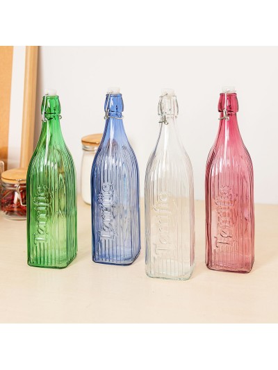 Bottle Quid Viba Transparent Glass 1 L (12 Units)