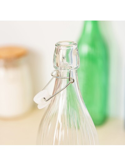 Bottle Quid Viba Transparent Glass 1 L (12 Units)