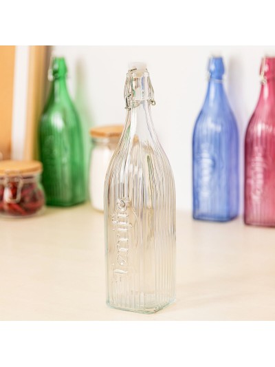 Bottle Quid Viba Transparent Glass 1 L (12 Units)
