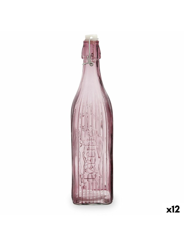 Bottle Quid Viba Pink Glass 1 L (12 Units)