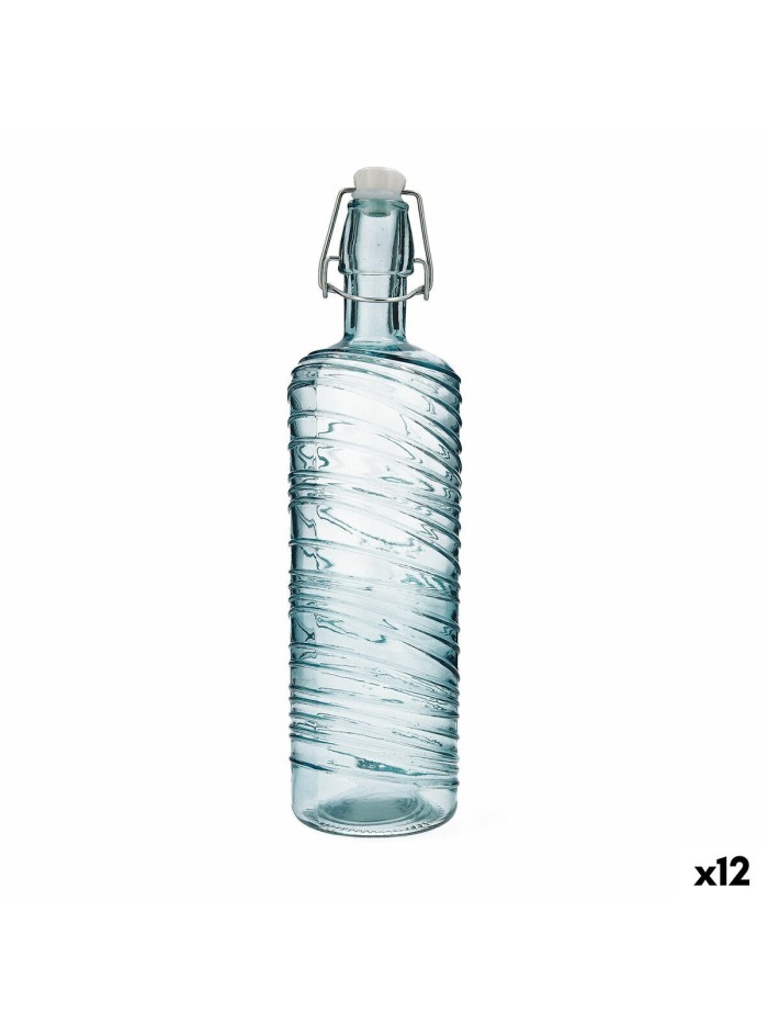 Bottle Quid Aire Turquoise Glass 1 L (12 Units)
