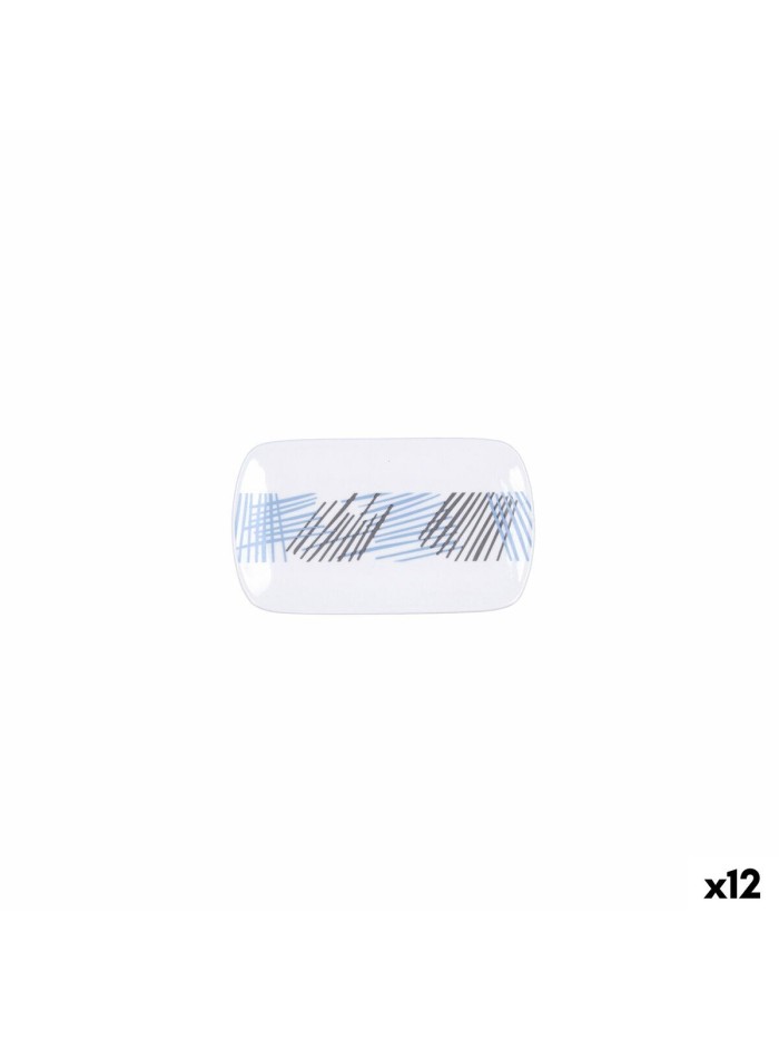 Plateau Quid Chicago Blanc Céramique 15 x 9 cm (12 Unités)