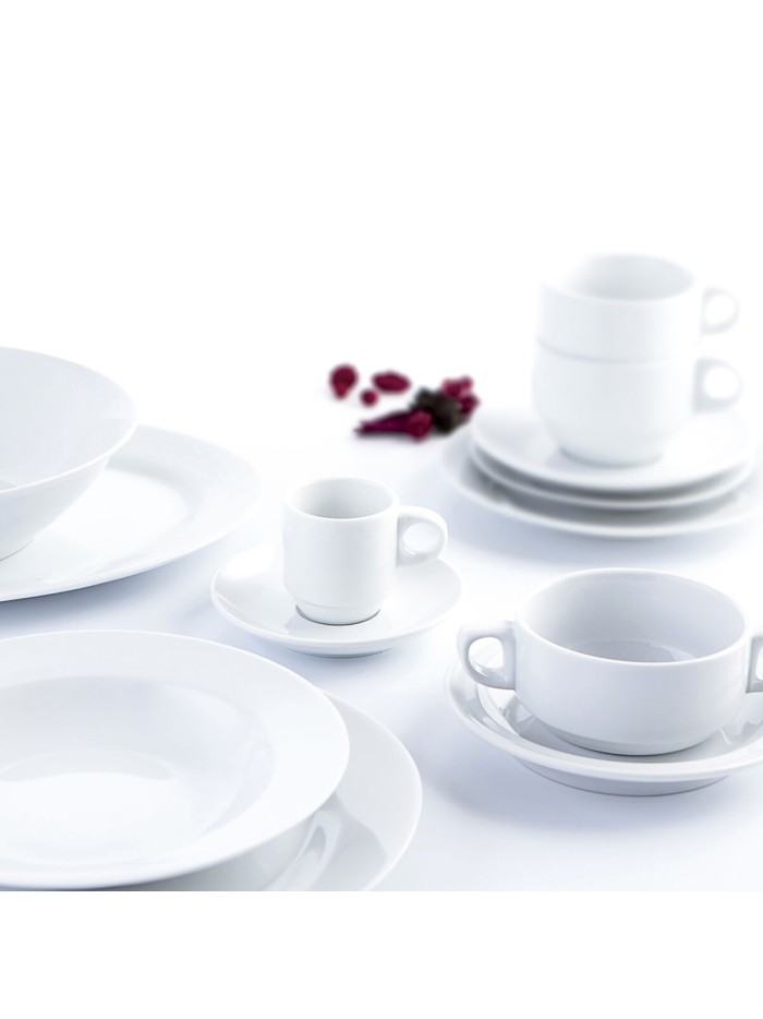 Taza Quid Basic Blanco Cerámica 80 ml (12 Unidades)