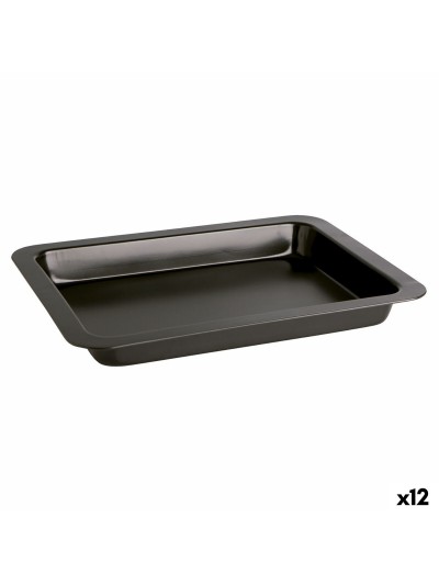 Bandeja para Horno Quid Sweet Grey Negro Metal 36 x 24 x 4 cm (12 Unidades)