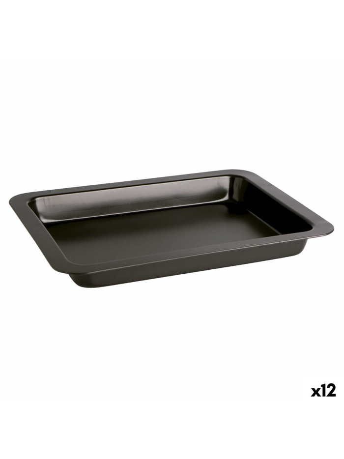 Baking tray Quid Sweet Grey Black Metal 36 x 24 x 4 cm (12 Units)
