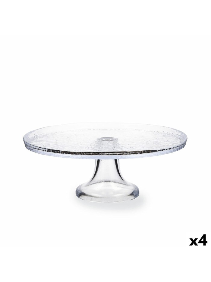 Cake and sponge cake dish Quid Tiffany Transparent Glass (4 Units)