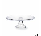 Cake and sponge cake dish Quid Tiffany Transparent Glass (4 Units)