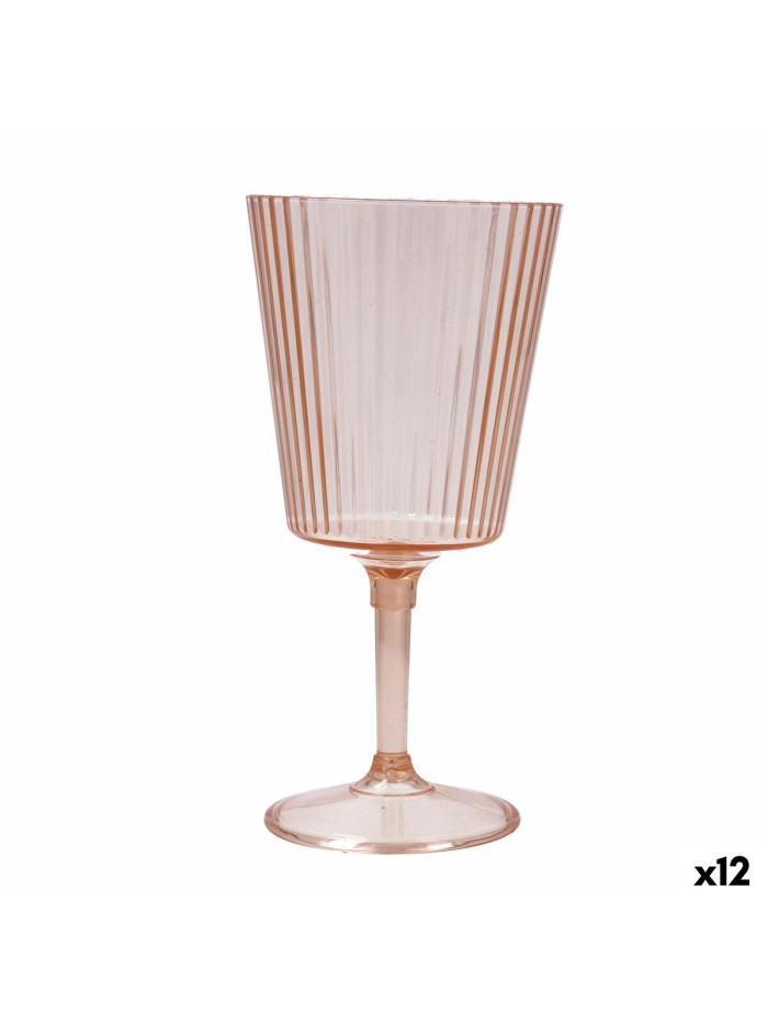 Wineglass Quid Sunset Coral Coral Plastic 400 ml (12 Units)