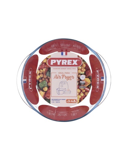 Fuente de Cocina Pyrex Airfryer Transparente Vidrio Ø 26 cm 2,3 L (8 Unidades)