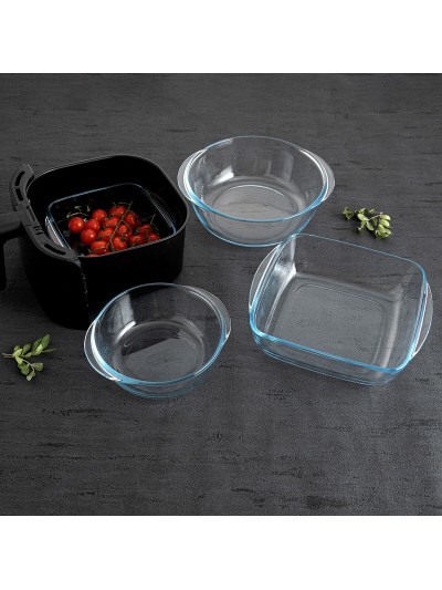 Fuente de Cocina Pyrex Airfryer Transparente Vidrio Ø 20 cm 1,1 L (8 Unidades)