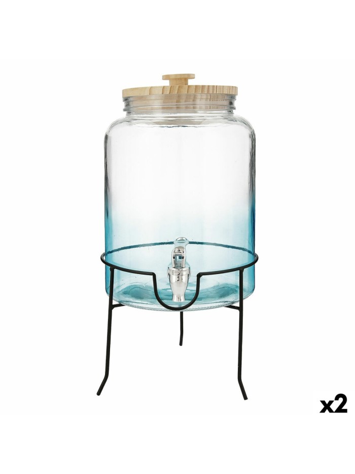 Drinks dispenser Quid Viba Multicolour Glass 7,5 L (2 Units)