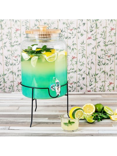 Drinks dispenser Quid Viba Multicolour Glass 7,5 L (2 Units)