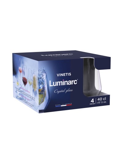 Set de Vasos Luminarc Vinetis Transparente Vidrio 400 ml (4 Unidades)