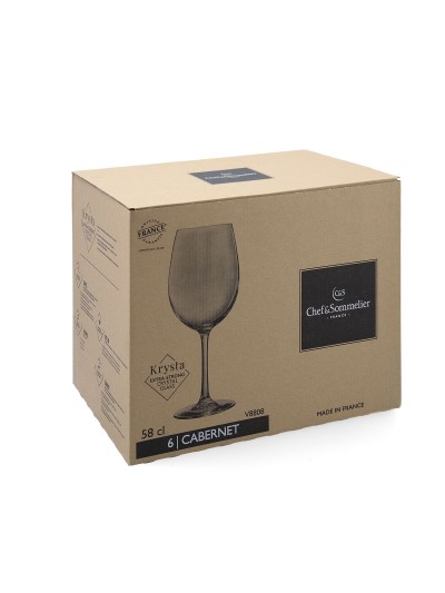 Set of cups Chef&Sommelier Cabernet Tulip Eco Transparent Glass 580 ml (6 Units)