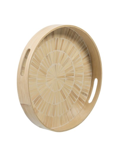 Plateau apéritif Beige Bambou 35 x 35 x 5 cm Bois MDF