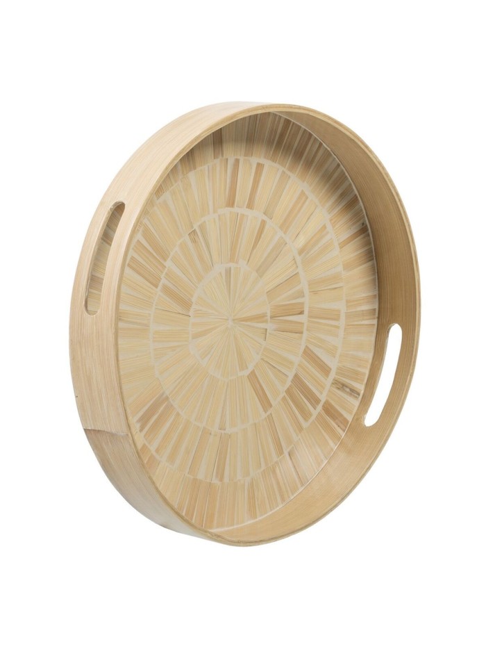 Snack tray Beige Bamboo 35 x 35 x 5 cm MDF Wood