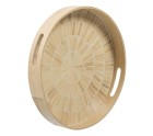 Snack tray Beige Bamboo 35 x 35 x 5 cm MDF Wood