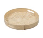 Snack tray Beige Bamboo 35 x 35 x 5 cm MDF Wood