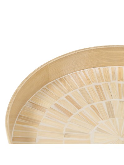 Snack tray Beige Bamboo 35 x 35 x 5 cm MDF Wood