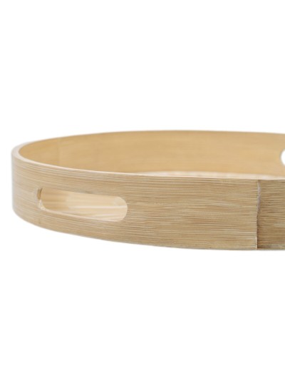 Snack tray Beige Bamboo 35 x 35 x 5 cm MDF Wood
