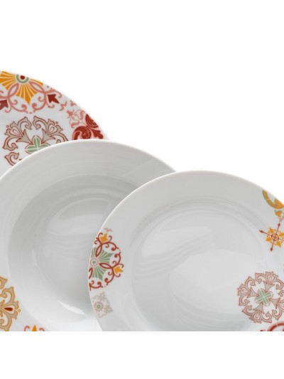 Tableware Burgundy Mustard Porcelain 1 cm 37 x 23 x 30 cm 18 Pieces