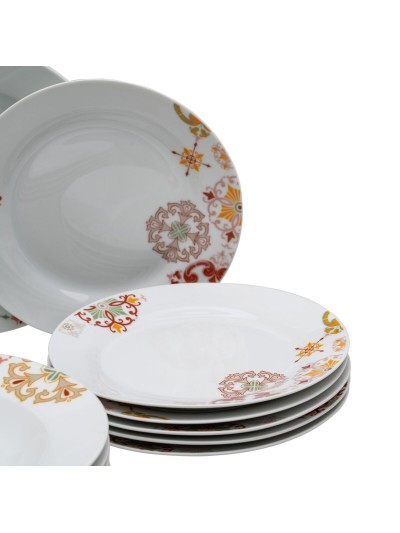 Tableware Burgundy Mustard Porcelain 1 cm 37 x 23 x 30 cm 18 Pieces